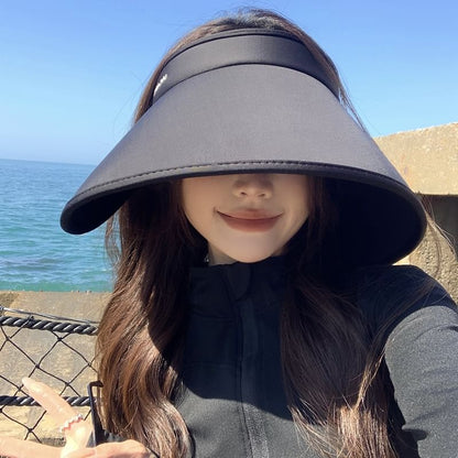 Lettering Brim Wide Hat Sun