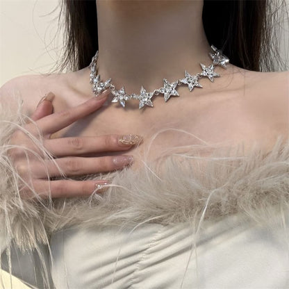 Star Drop Necklace Earring /