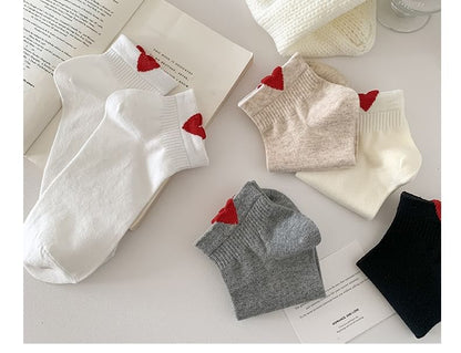 Heart Patterned Short Socks Set