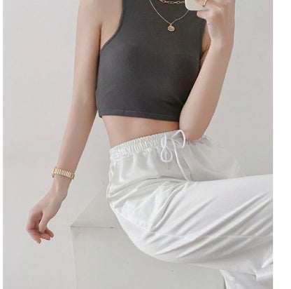 Tank Mock Neck Plain Crop Top
