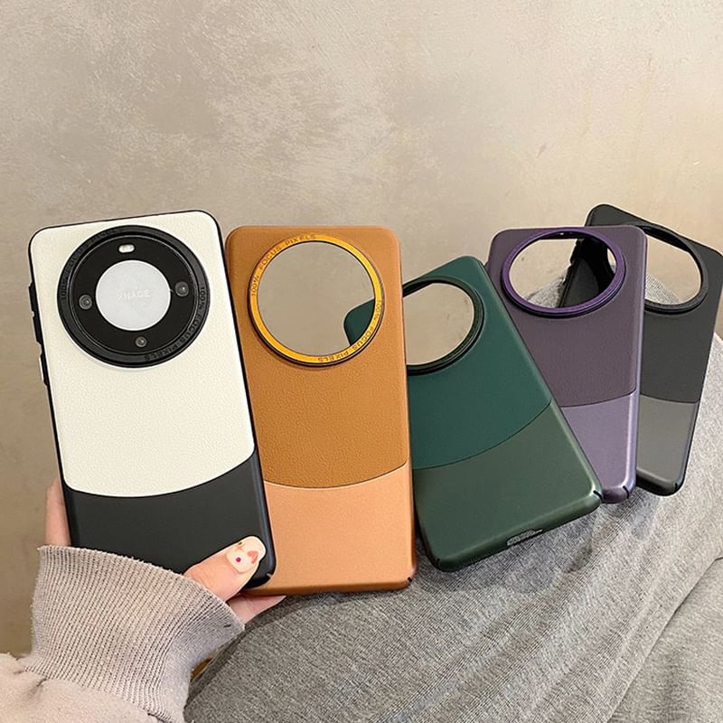 Case Phone Faux Leather Color Panel