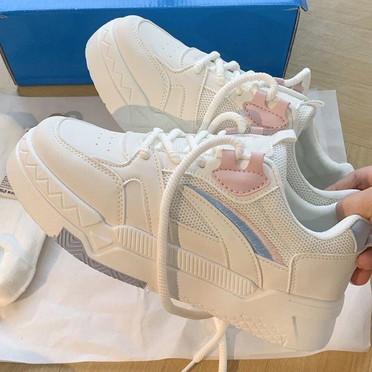 Platform Panel Mesh Sneakers