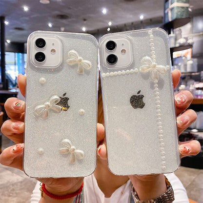 Faux Pearl Phone Bow Case