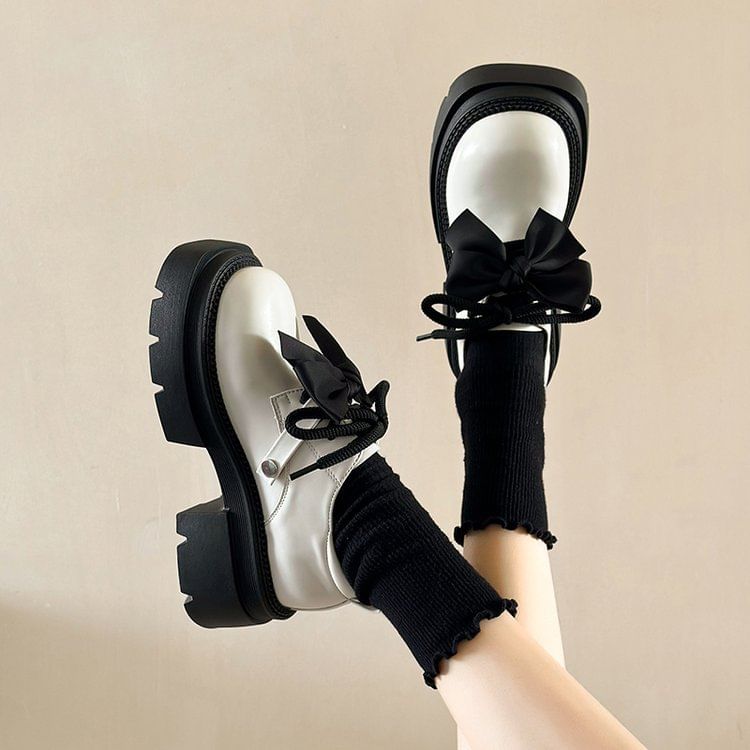 Lace-Up Shoes Derby Platform