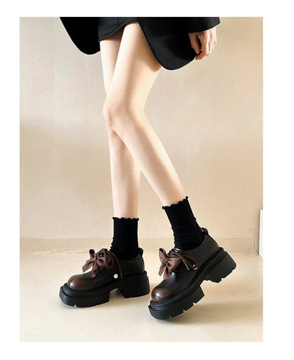 Lace-Up Shoes Derby Platform