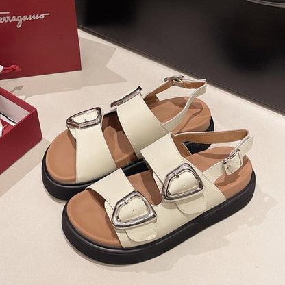 Sandals Platform Slingback Buckled