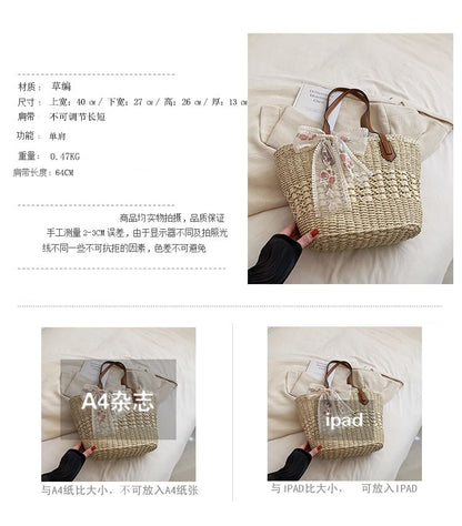 Set: Woven Tote Bag + Scarf