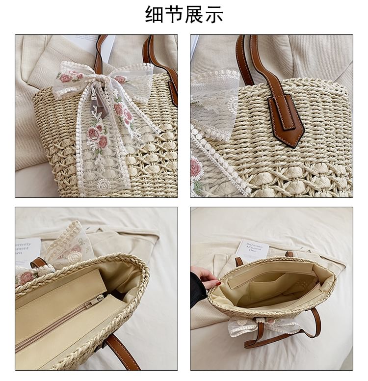 Set: Woven Tote Bag + Scarf