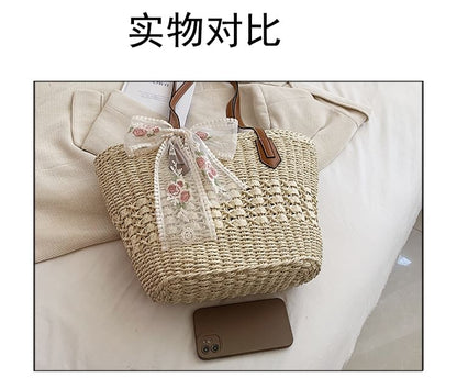 Set: Woven Tote Bag + Scarf