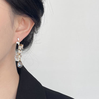 Alloy Butterfly Earring Dangle Rhinestone