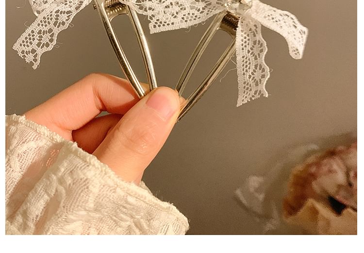 Lace Bow Alloy Hair Clip