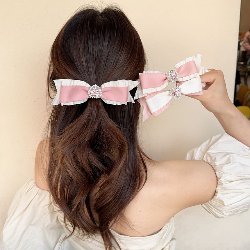 Bow Rhinestone Hair Clip