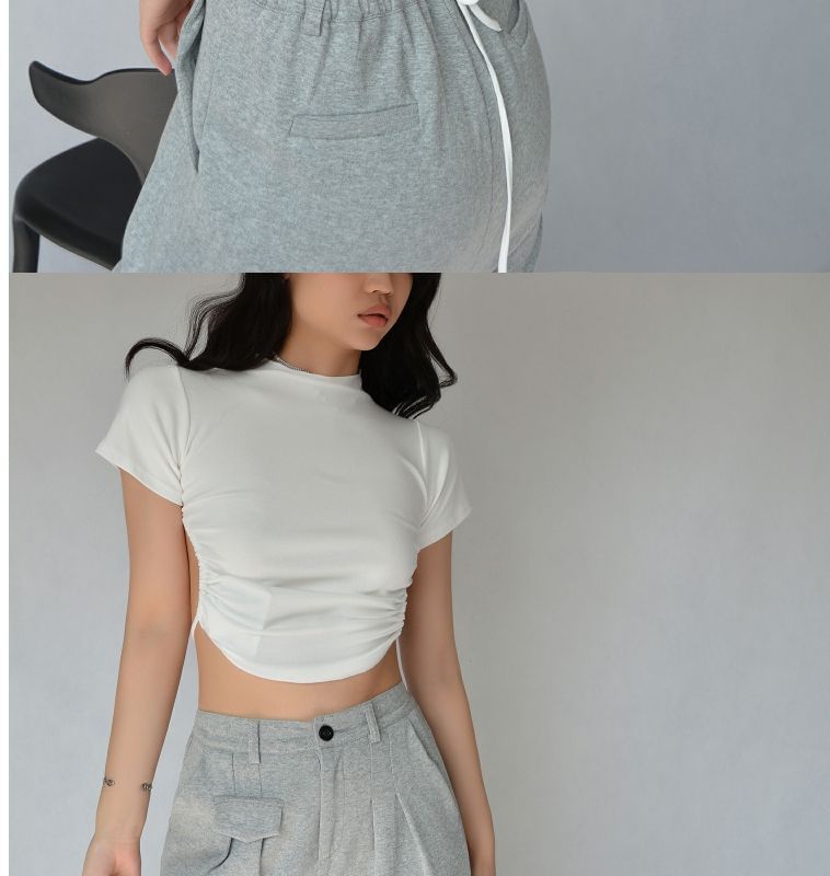 Short-Sleeve Plain Back Tee Open Cropped