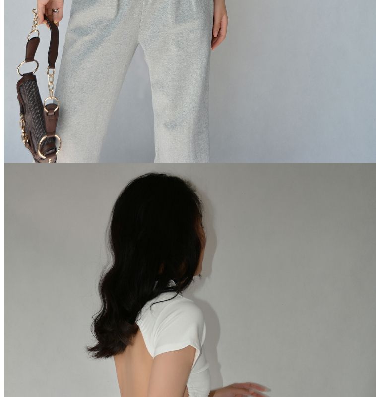 Short-Sleeve Plain Back Tee Open Cropped