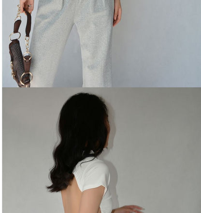 Short-Sleeve Plain Back Tee Open Cropped