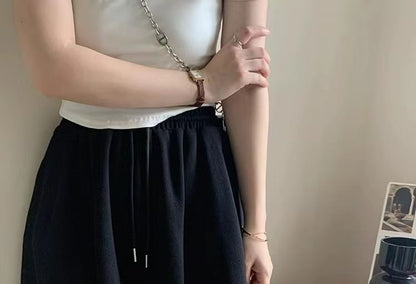 Waist High Plain Skort