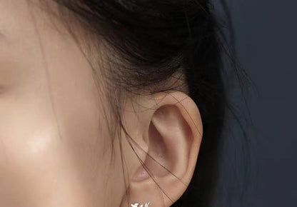 Asymmetrical Leaf Ear Stud