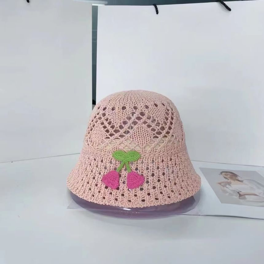 Bucket Hat Woven Floral Embroidered