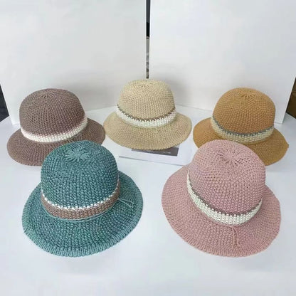 Striped Woven Hat Bucket