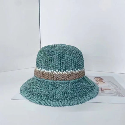 Striped Woven Hat Bucket