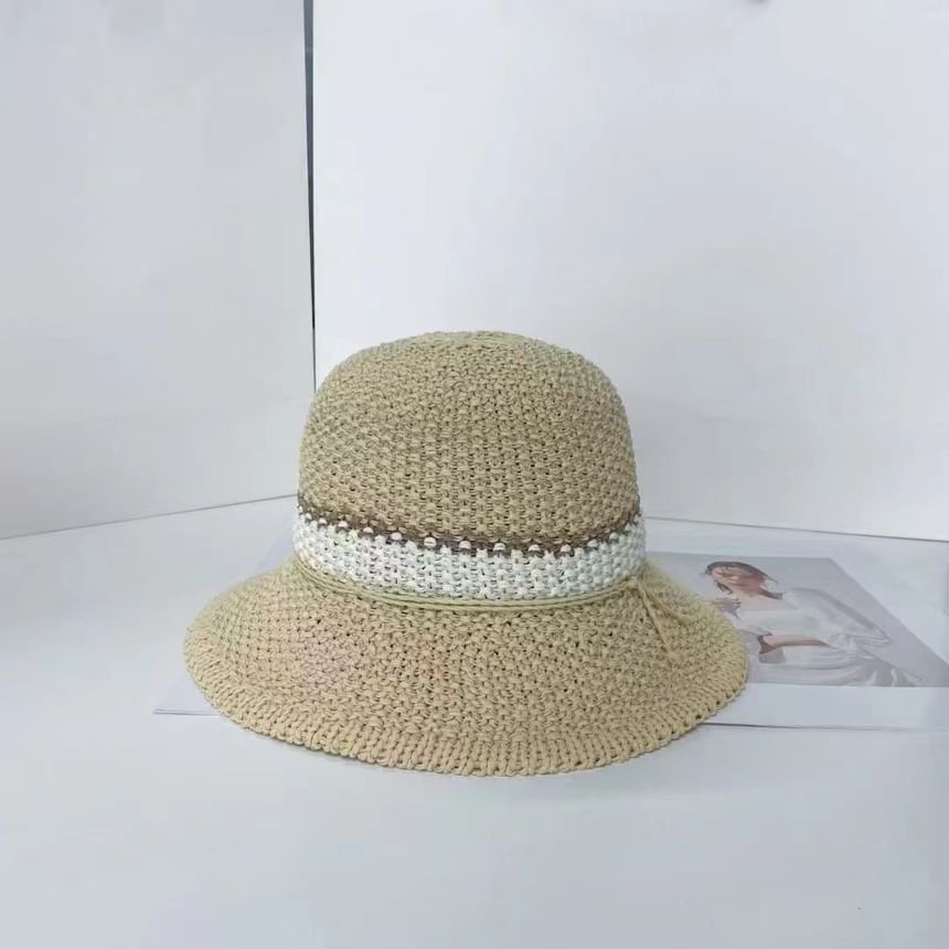Striped Woven Hat Bucket