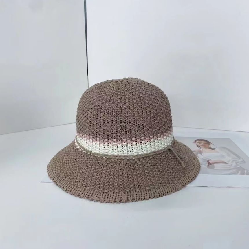 Striped Woven Hat Bucket