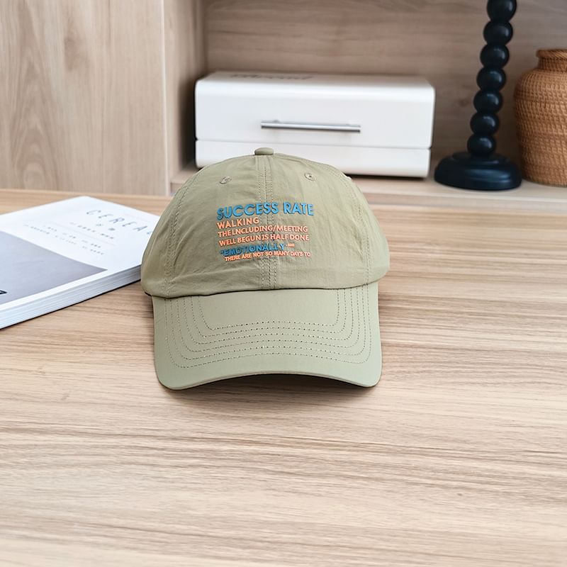 Lettering Embroidered Baseball Cap