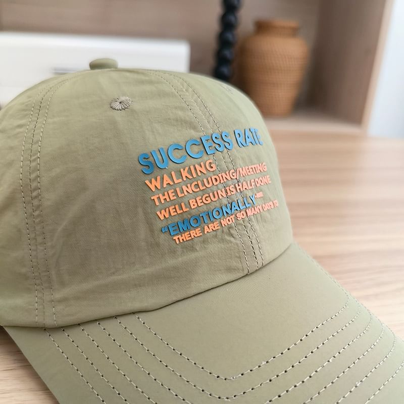 Lettering Embroidered Baseball Cap