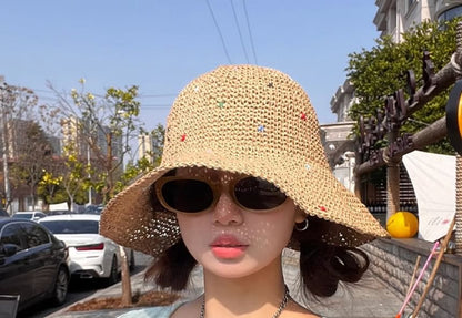 Melange Straw Sun Hat