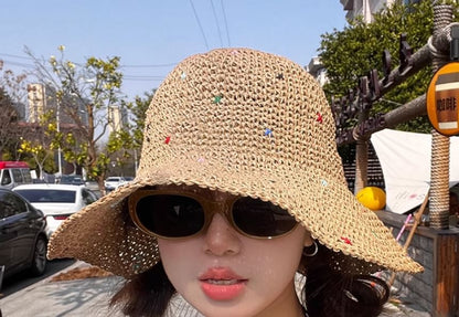 Melange Straw Sun Hat