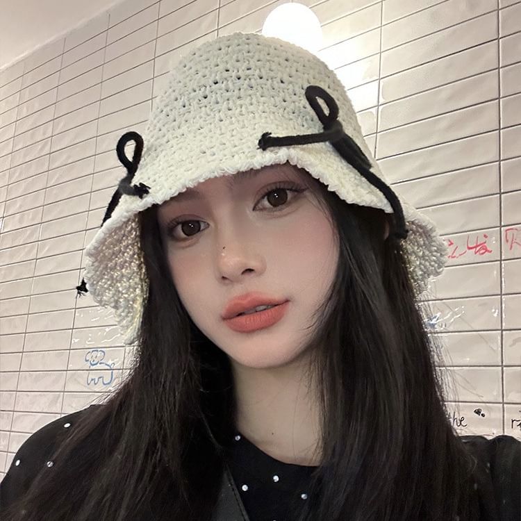 Bow Bucket Hat Woven