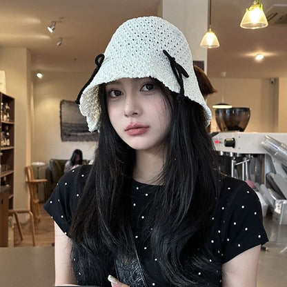 Bow Bucket Hat Woven