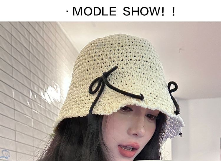 Bow Bucket Hat Woven