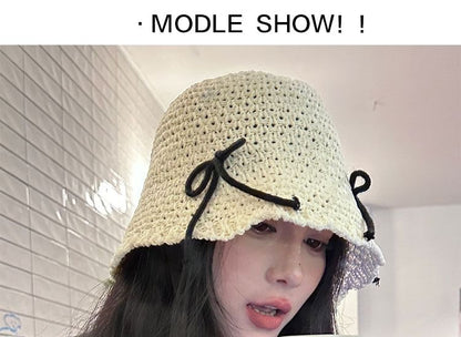 Bow Bucket Hat Woven