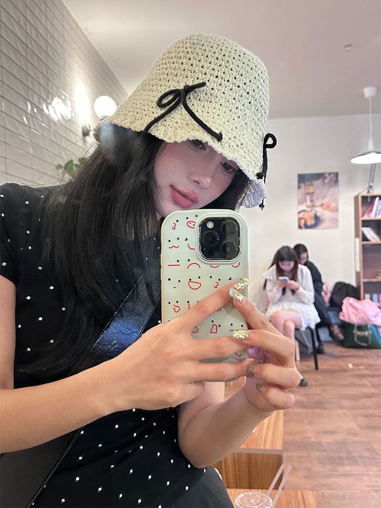 Bow Bucket Hat Woven
