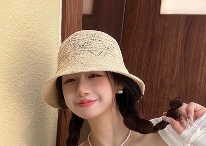 Knit Eyelet Hat Bucket