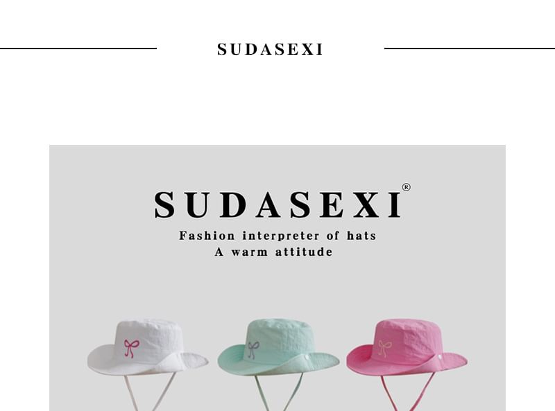 Bow Hat Bucket Embroidered