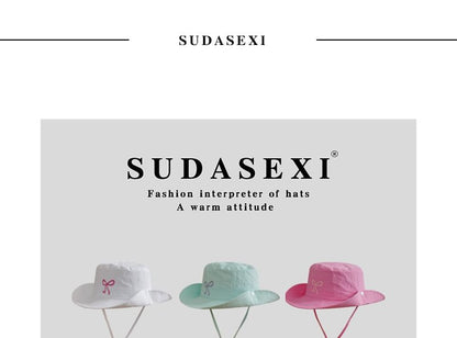 Bow Hat Bucket Embroidered