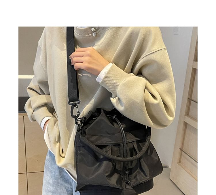 Multi-Pocket Drawstring Bucket Bag