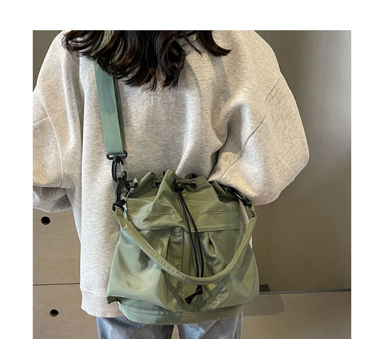 Multi-Pocket Drawstring Bucket Bag