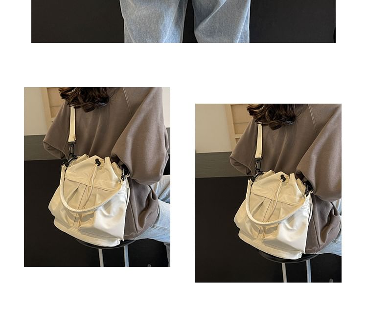 Multi-Pocket Drawstring Bucket Bag