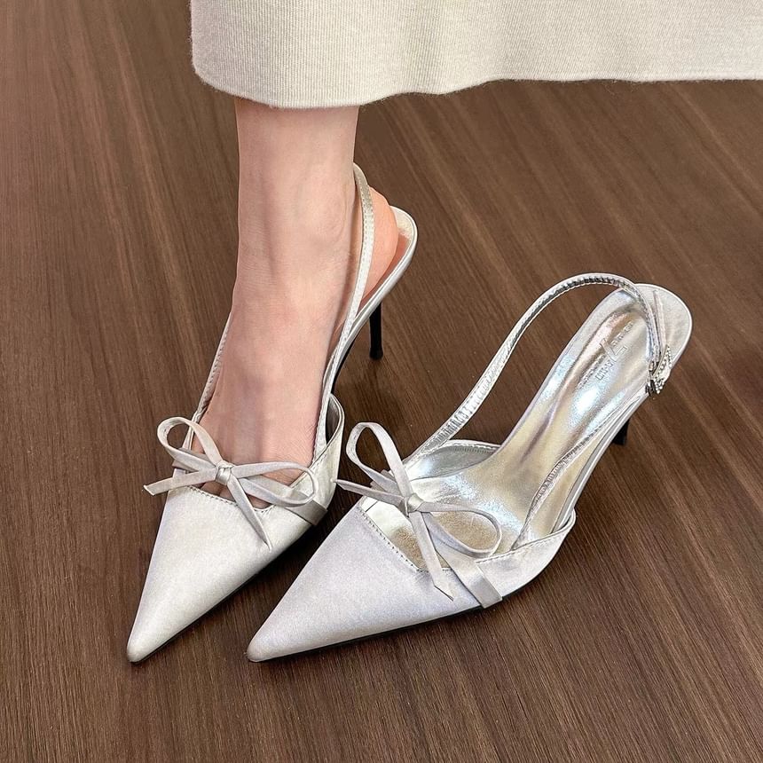 Slingback High Sandals Pointy Heel
