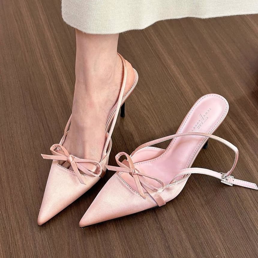 Slingback High Sandals Pointy Heel