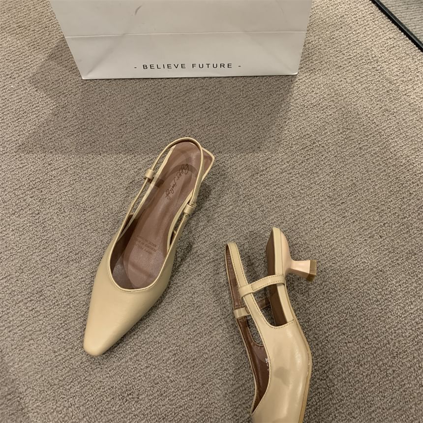 Sandals Heel Pointy Slingback Low