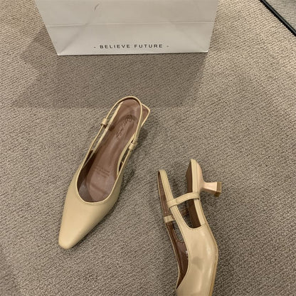 Sandals Heel Pointy Slingback Low