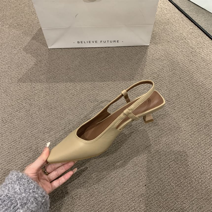 Sandals Heel Pointy Slingback Low