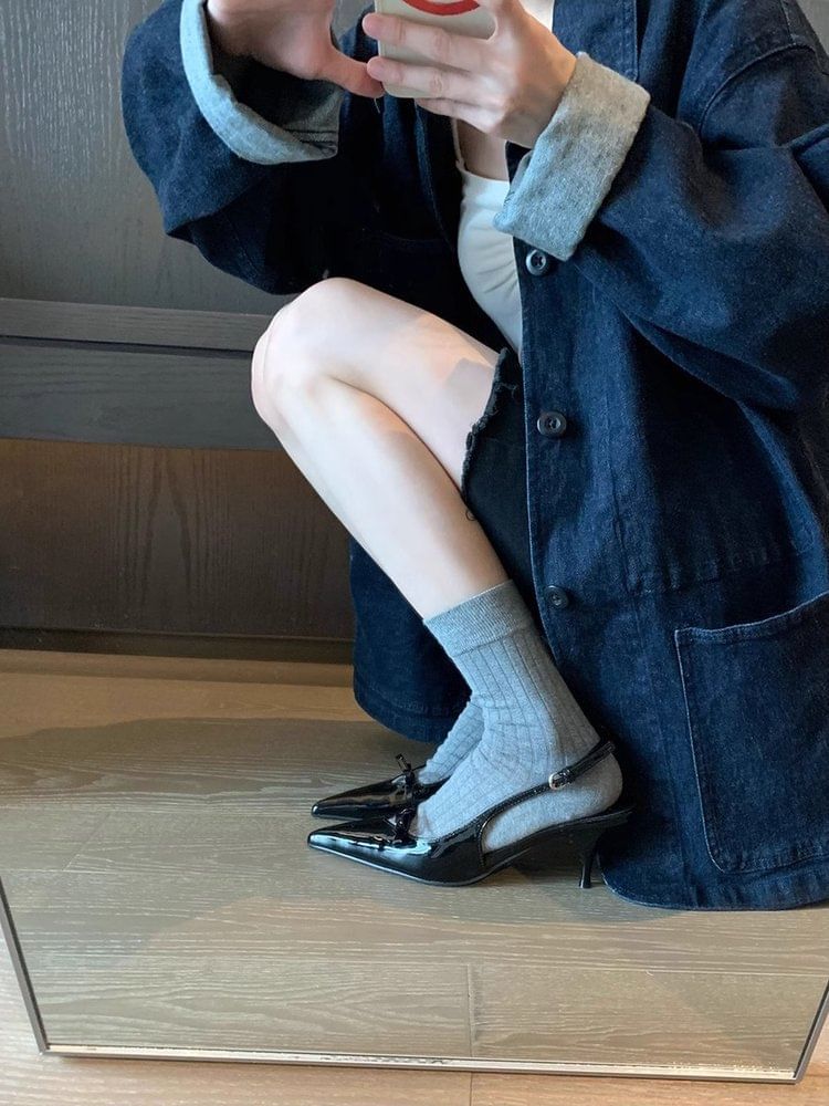 Sandals Pointy Slingback Bow