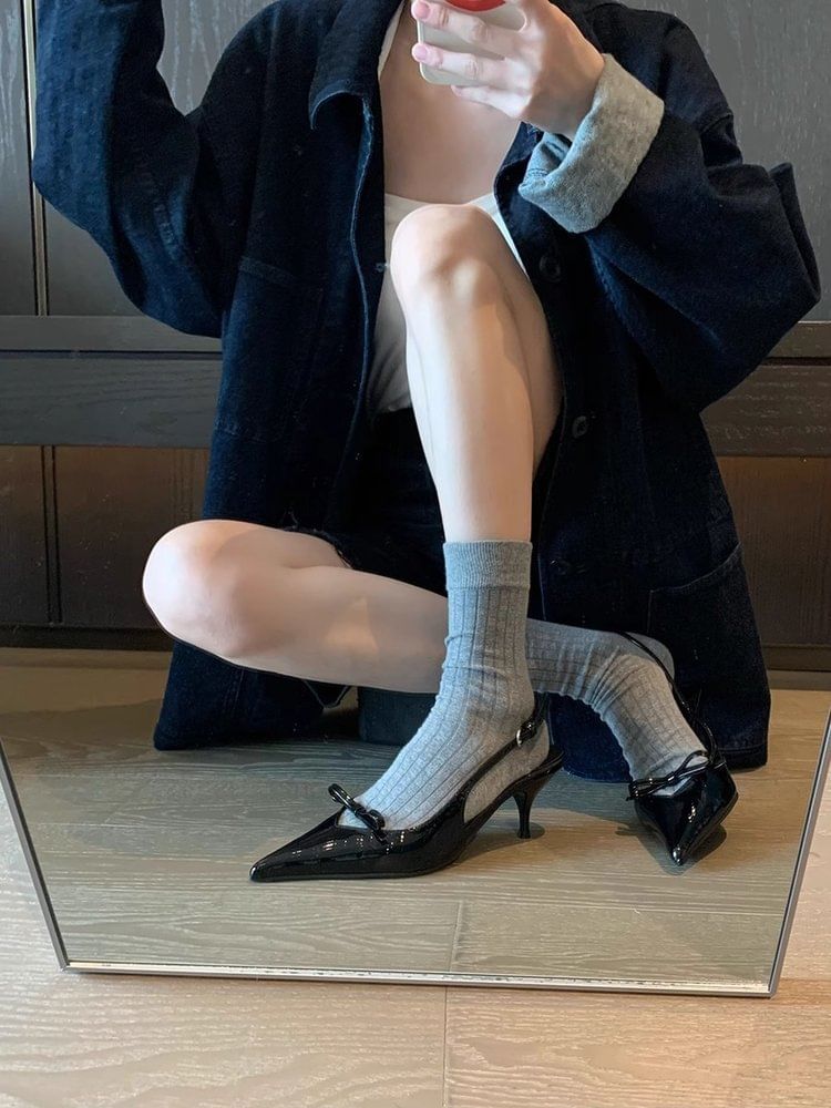 Sandals Pointy Slingback Bow