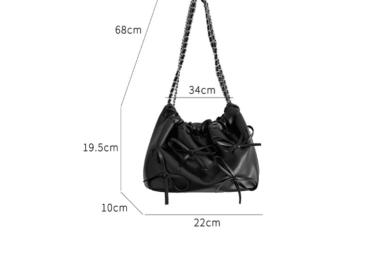 Bag Shoulder Bow Chain Faux Leather Strap
