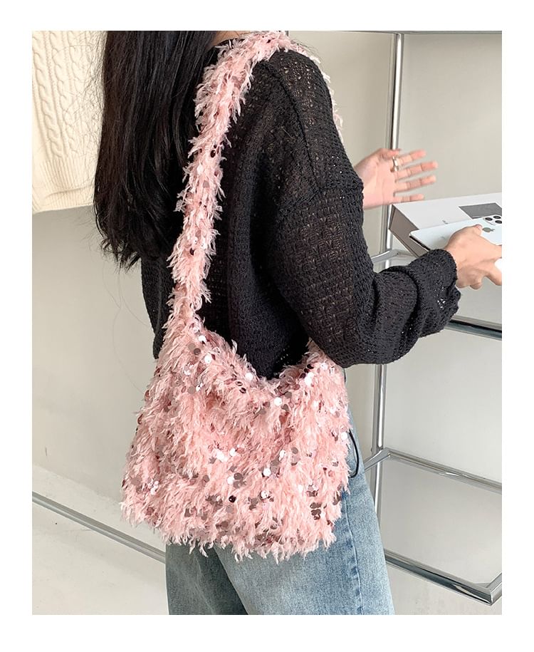 Crossbody Sequin Fringed Bag